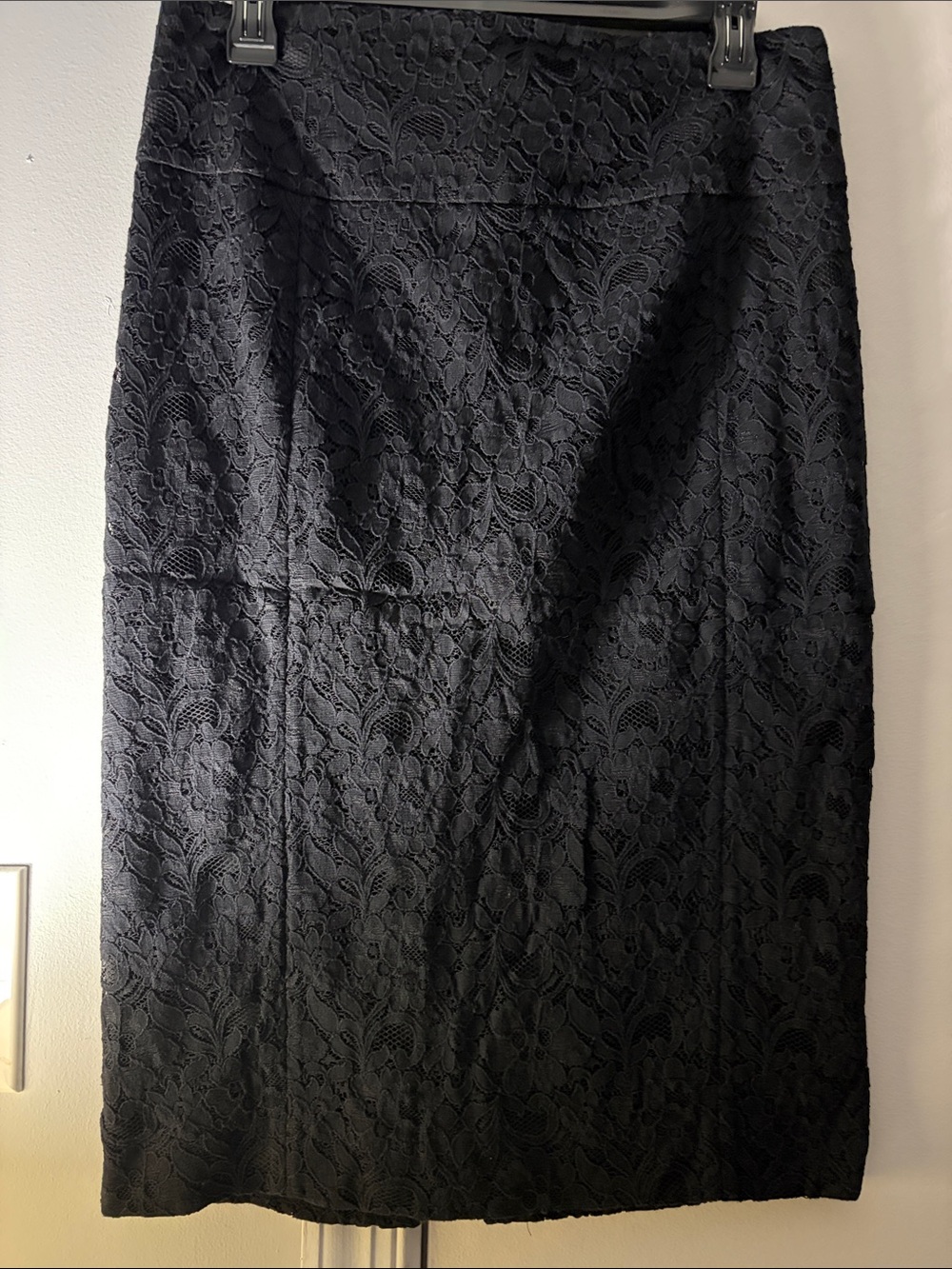 Express Black Floral Lace Pencil Skirt